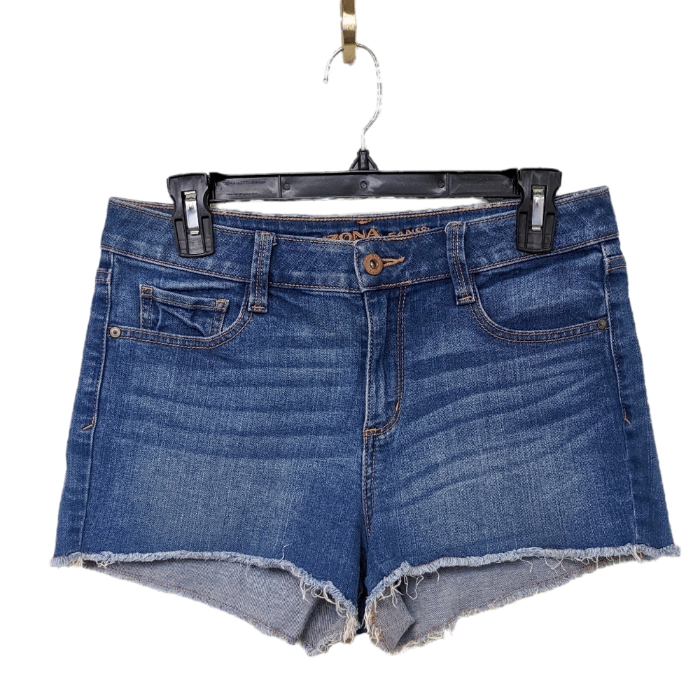 Arizona Jean Shorts High Waist Cut Offs Blue Denim Size 9